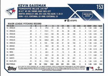 2023 Topps #153 Kevin Gausman Back
