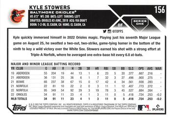2023 Topps #156 Kyle Stowers Back