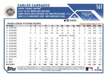 2023 Topps #161 Carlos Carrasco Back