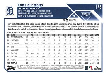 2023 Topps #176 Kody Clemens Back