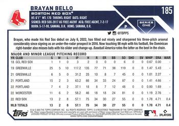 2023 Topps #185 Brayan Bello Back