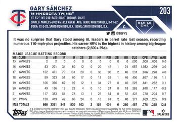 2023 Topps #203 Gary Sanchez Back