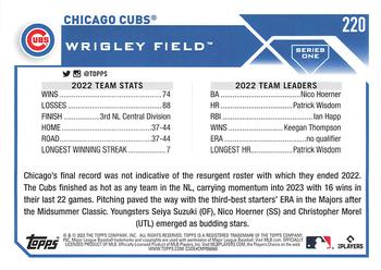 2023 Topps #220 Chicago Cubs Back