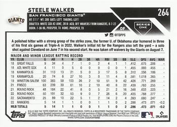 2023 Topps #264 Steele Walker Back