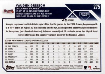 2023 Topps #275 Vaughn Grissom Back