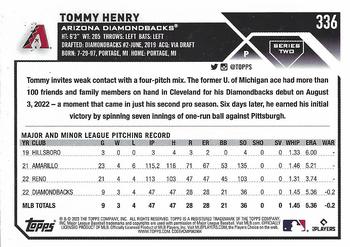2023 Topps #336 Tommy Henry Back