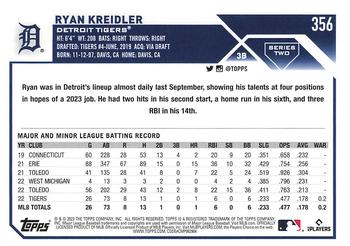 2023 Topps #356 Ryan Kreidler Back
