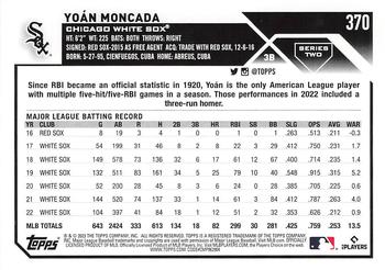 2023 Topps #370 Yoán Moncada Back