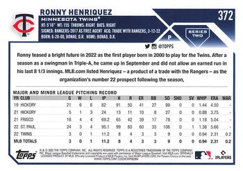 2023 Topps #372 Ronny Henriquez Back