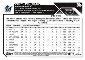 2023 Topps #386 Jordan Groshans Back