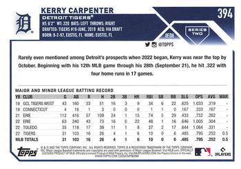 2023 Topps #394 Kerry Carpenter Back