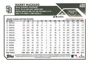 2023 Topps #400 Manny Machado Back
