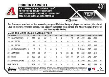 2023 Topps #401 Corbin Carroll Back