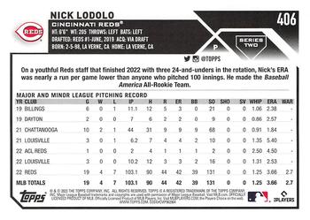 2023 Topps #406 Nick Lodolo Back