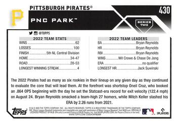 2023 Topps #430 Pittsburgh Pirates Back