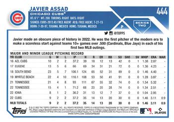 2023 Topps #444 Javier Assad Back