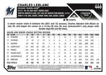 2023 Topps #446 Charles Leblanc Back