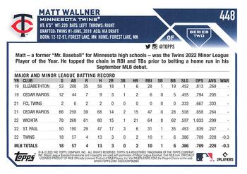 2023 Topps #448 Matt Wallner Back