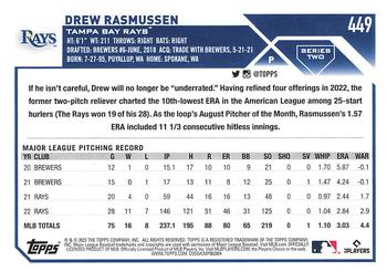 2023 Topps #449 Drew Rasmussen Back