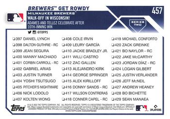 2023 Topps #457 Brewers Get Rowdy Back
