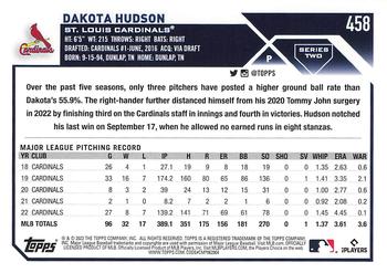 2023 Topps #458 Dakota Hudson Back