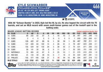 2023 Topps #466 Kyle Schwarber Back
