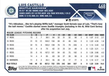 2023 Topps #468 Luis Castillo Back