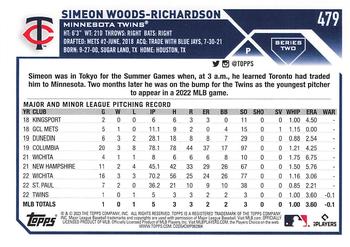 2023 Topps #479 Simeon Woods Richardson Back