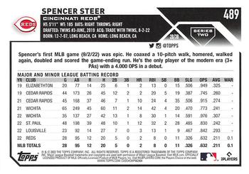 2023 Topps #489 Spencer Steer Back
