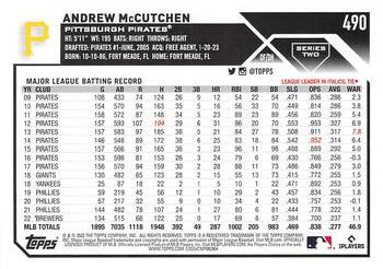 2023 Topps #490 Andrew McCutchen Back