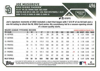 2023 Topps #496 Joe Musgrove Back