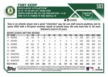2023 Topps #503 Tony Kemp Back