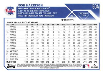 2023 Topps #504 Josh Harrison Back