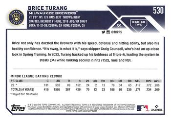 2023 Topps #530 Brice Turang Back