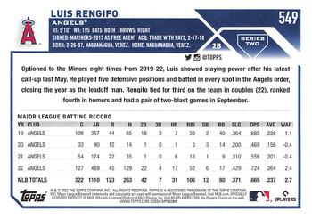 2023 Topps #549 Luis Rengifo Back