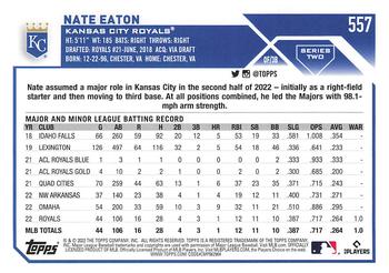 2023 Topps #557 Nate Eaton Back