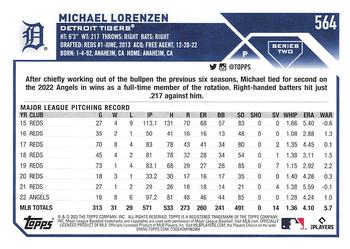 2023 Topps #564 Michael Lorenzen Back