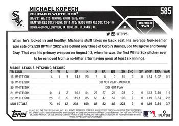 2023 Topps #585 Michael Kopech Back