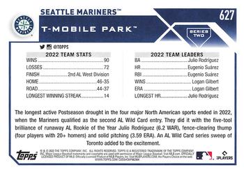 2023 Topps #627 Seattle Mariners Back