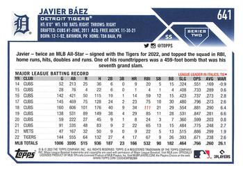 2023 Topps #641 Javier Báez Back