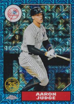 2022 Topps - 1987 Topps Baseball 35th Anniversary Chrome Silver Pack Blue (Series One) #T87C-37 Aaron Judge Front