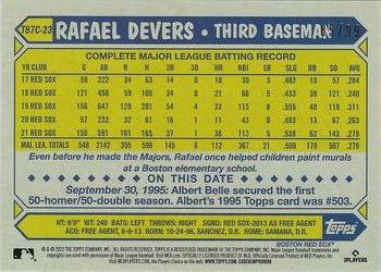 2022 Topps - 1987 Topps Baseball 35th Anniversary Chrome Silver Pack Green (Series One) #T87C-23 Rafael Devers Back