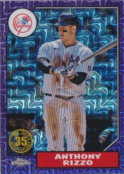 2022 Topps - 1987 Topps Baseball 35th Anniversary Chrome Silver Pack Purple (Series One) #T87C-7 Anthony Rizzo Front
