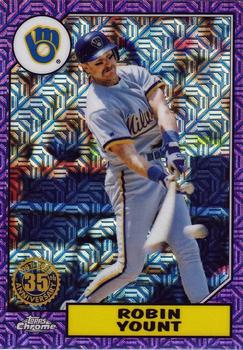 2022 Topps - 1987 Topps Baseball 35th Anniversary Chrome Silver Pack Purple (Series One) #T87C-13 Robin Yount Front
