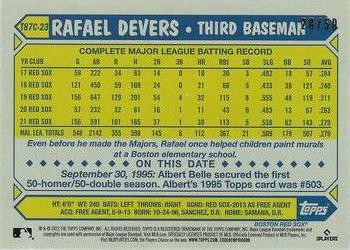 2022 Topps - 1987 Topps Baseball 35th Anniversary Chrome Silver Pack Gold (Series One) #T87C-23 Rafael Devers Back