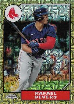 2022 Topps - 1987 Topps Baseball 35th Anniversary Chrome Silver Pack Gold (Series One) #T87C-23 Rafael Devers Front