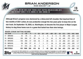 2022 Topps - Gold Foil #19 Brian Anderson  Back