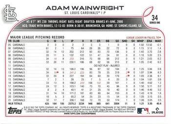 2022 Topps - Gold Foil #34 Adam Wainwright  Back