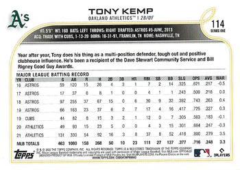 2022 Topps - Gold Foil #114 Tony Kemp  Back