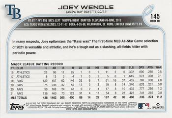 2022 Topps - Gold Foil #145 Joey Wendle  Back